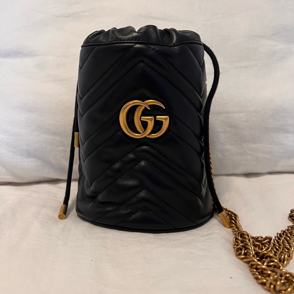 Gucci Marmot Mini Quilted Leather Bucket Bag